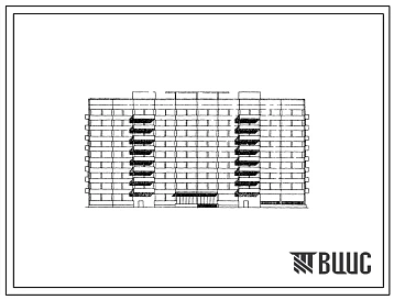 Типовой проект 162-80-55с Девятиэтажное общежитие на 567 мест (на 2 человека 135, на 3 человека 99) для рабочих, служащих и студентов в составе комплекса с общественным центром в конструкциях каркаса ИИС-04. Для строительства в 4 климатическом районе сейс