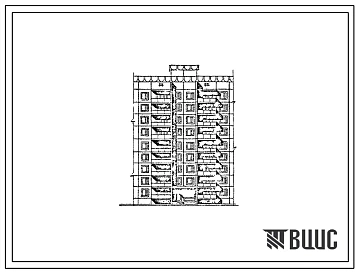 Типовой проект 101-05 Блок-секция 9-этажная, 35-квартирная, рядовая-торцевая 1Б-1Б-2Б-2Б