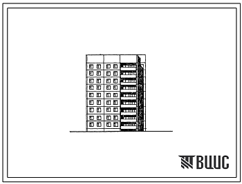 Фасады Типовой проект 75-08/1.2 Блок-секция 9-этажная 27 квартирная торцевая левая 2Б-3Б-5Б