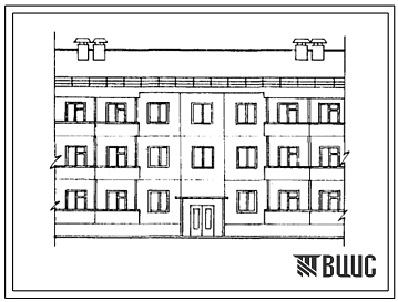 Типовой проект 48-024с/1 Трехэтажная блок-секция рядовая на 6 квартир (трехкомнатных 3Б-3, четырехкомнатных 4Б-3). Для строительства в 3 климатическом районе Киргизской ССР сейсмичностью 8 и 9 баллов