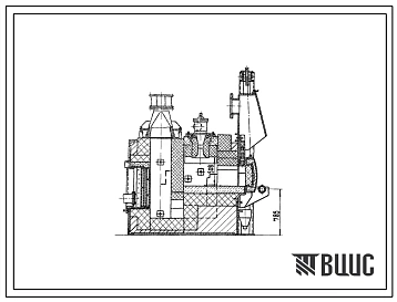 Типовой проект 406-9-277.84 Печь нагревательная камерная размерами пода 0,58 х 0,58 м на газе среднего давления с отводом дыма вверх