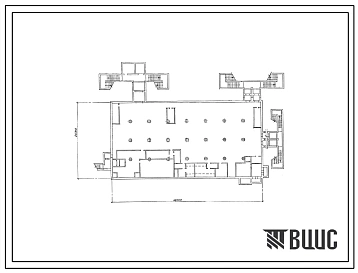 Типовой проект A-3-1800-385.87 Склад материалов и оборудования в подвале инженерного корпуса. Стены монолитные железобетонные (убежище на 1800 человек, размеры убежища 48м на 24м, режимы вентиляции 1,2,3)
