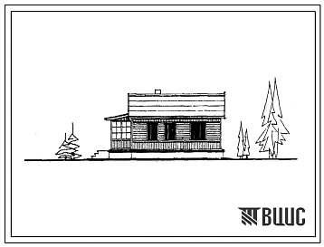 Типовой проект 1-50Б-19 Одноэтажный одноквартирный жилой дом с квартирой в 3 комнаты с полным благоустройством, стены  брусчатые.