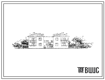 Типовой проект 114-42-111с/1 Двухэтажный восьмиквартирный секционный жилой дом с однокомнатными квартирами типа IБ. Для строительства в IIIБ, IVБ и IVВ климатических подрайонах сейсмичностью 7 и 8 баллов.