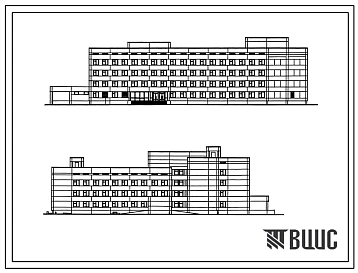 Типовой проект 252-2-21 Акушерский корпус на 100 коек. Здание  четырехэтажное.  Каркас сборный железобетонный серии ИИ-04. Стены из легкобетонных панелей.