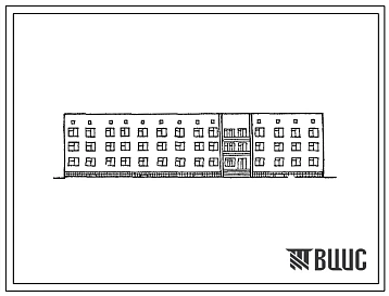 Типовой проект ЦВП-74.77 (01-26-КК) Гарнизонное общежитие на 126 человек коридорного типа