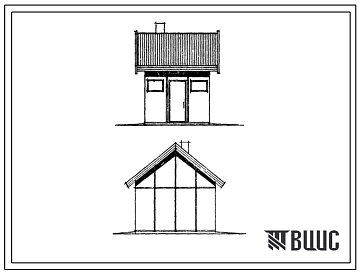 Типовой проект 199-000-220.83 Хозяйственное помещение, оборудованное плитой на твердом топливе.