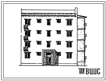 Типовой проект 77-0117сп.86 Блок-секция 4-этажная 8-квартирная 3А-2Б торцовая правая