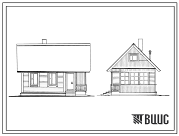 Типовой проект 186-000-373.86 Летний садовый домик с мансардой со стенами из бруса