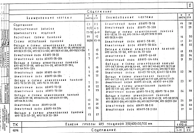 Выпуск 1-11 Панели группы НР5 двухшаговые толщиной 350, 400, 450, 500 мм