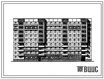 Типовой проект 97-0225.86 Девятиэтажная блок-секция поворотная на 72 квартиры