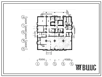 Типовой проект П-5-192(271-13-109с.85 Помещения 1 этажа магазина продовольственного с торговым залом 220м2, (убежище на 192 человек, размеры убежища 24м на 22,8м, режимы вентиляции 1,2,3).
