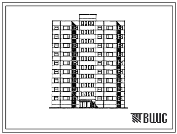 Типовой проект 133-015.13.87 Блок-секция рядовая 9-этажная 36-квартирная 2-3-3-2. Для строительства в Эстонской ССР.
