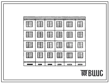 Типовой проект IVз-500ТСП-11/1 4-этажная 8-квартирная рядовая с торцевым окончанием блок-секция 4Б-5Б