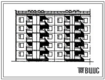 Типовой проект 105-0101с.85 Блок-секция 5-этажная 25-квартирная торцевая левая. Для строительства в 4 климатическом районе сейсмичностью 9 баллов.