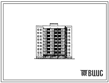 Фасады Типовой проект 68-017м.85 Девятиэтажная блок-секция рядовая на 40 квартир