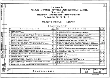 Альбом 15 Изделия заводского изготовления. Железобетонные изделия. Часть 10, раздел 10.1-1,4,6