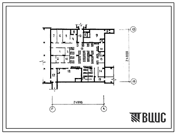 Типовой проект А-3-100(252-2-20С) Хозяйственно-бытовые помещения,приспосабливаемые под убежище в подвале главного корпуса родильного дома на 250 коек с женской консультацией, (убежище на 100 человек, размеры убежища 24м на 24м, режимы вентиляции 1,2).