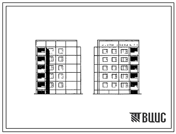 Типовой проект 125-022/1 Пятиэтажная блок-секция угловая на 10 квартир (однокомнатных 1А-1, двухкомнатных 2А-4, четырехкомнатных 4А-5). Для строительства в 1В и 1Д климатических подрайонах в г.г.Усть-Илимске и Братске