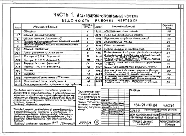 Альбом 1 Часть 1 Архитектурно-строительные чертежи. Часть 2 Санитарно-технические, электротехнические чертежи