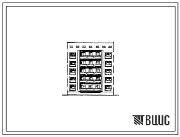 Типовой проект 175-017с.86 Пятиэтажная блок-секция рядовая с торцевыми окончаниями на 15 двухкомнатных квартир типа 2Б. Для строительства в городах и поселках городского типа