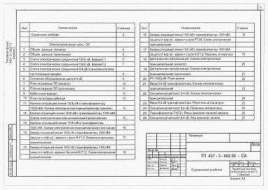 Альбом 2 Электротехническая часть. Электросиловое оборудование. Электромонтажные конструкции.     