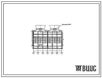 Типовой проект 901-6-43 Градирня с вентиляторами 2ВГ70 капельные и брызгальные с секциями площадью 192 кв. м с каркасом из железобетонных элементов