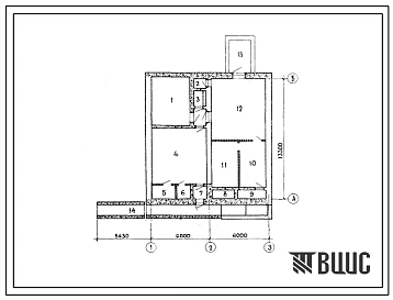Типовой проект А-2,3-ДЭС-2Х48-76/155 Отдельно стоящее заглубленное здание вспомогательного назначения ОБЪЕКТ 7-76