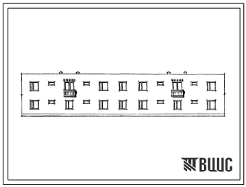 Типовой проект 101-022сп/1 Блок-секция 2-этажного дома рядовая на 8 квартир типа 3Б.3Б - 3Б.3Б