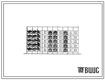 Типовой проект 105-084с.83 Блок-секция 5-этажная 25-квартирная торцевая левая. Для строительства во 2 климатическом районе Киргизской ССР сейсмичностью 9 баллов.