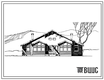 Типовой проект 184-12-128 Одноэтажный двухквартирный дом с двухкомнатными квартирами. Для строительства в 1В климатическом подрайоне, 2 и 3 климатических районах.