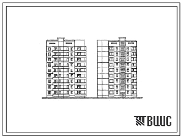 Типовой проект 135-0102с.86 9-этажная 18-квартирная поворотная с торцевым окончанием блок-секция 3Б-3Б (прямая)