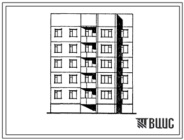 Типовой проект 185-02.13.86 Блок-секция 5-этажная 15-квартирная рядовая правая 1-2-3. Для строительства в г.Северодвинске.