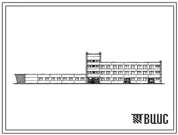 Типовой проект 416-4-90 Здание бытовых помещений на 400 рабочих со здравпунктом и столовой.