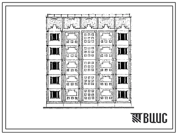 Типовой проект 121-0168с.13.87 Блок-секция рядовая с торцевыми окончаниями 5-этажная 10-квартирная 3.4. Для строительства в Казахской ССР.
