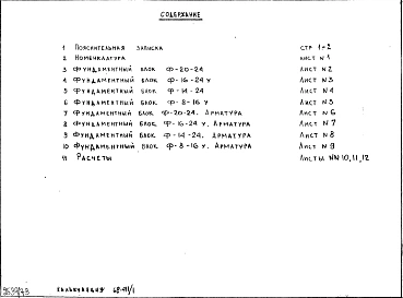 Рабочие чертежи . Фундаментные блоки Ф-20-24, Ф-16-24, Ф-14-24, Ф-8-16У. Дополнение