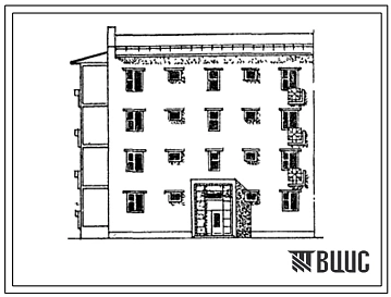 Типовой проект 77-0116сп.86 Блок-секция 4-этажная 8-квартирная 2Б-3А торцовая левая