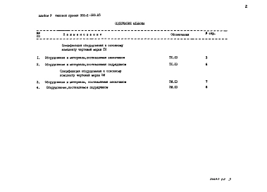 Альбом 5 Спецификации оборудования