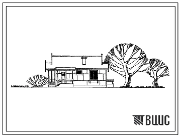 Типовой проект 182-115-43 1-этажный 1-квартирный дом с 2-комнатной квартирой с упрощенным благоустройством. Стены каркасно-фибролитовые. Для строительства в 1В, 2В климатических подрайонах.