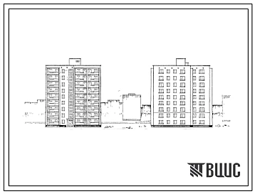 Типовой проект 1у-438А-38 Девятиэтажный односекционный жилой дом на 54 квартиры со стенами из кирпича.
