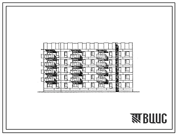 Типовой проект 174-08с.85 Блок-секция 5-этажная 2-секционная 35-квартирная торцовая 1А.1А.1Б.2Б-1Б.2Б.3А