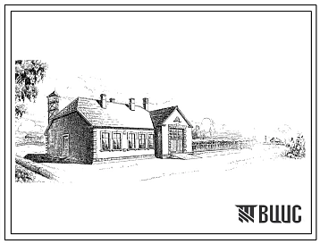 Типовой проект 2674 Пожарное депо сельского типа на одну автомашину. Стены кирпичные.