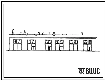 Типовой проект 503-187с Гараж на 25 автомобилей с воздушным обогревом двигателей автомобилей на открытой стоянке. Для строительства в районах сейсмичностью 7, 8, 9 баллов