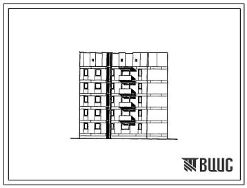 Типовой проект 174-037с.85 Блок-секция 5-этажная 1-секционная 15-квартирная поворотная левая с внутренним углом поворота 1Б.2А.3Б