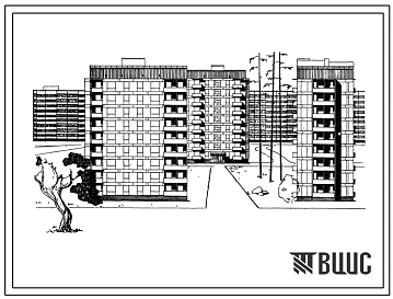 Типовой проект 87-082 9-этажная торцовая блок-секция на 36 квартир Т-1Б.2Б.2Б.3А (левая)