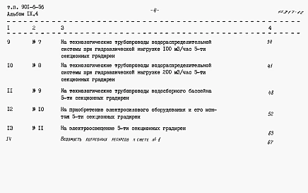 Альбом 9 Сметы. Часть 1 - Двухсекционные градирни. Часть 2 - Трехсекционные градирни. Часть 3 - Четырехсекционные градирни. Часть 4 - Пятисекционные градирни. Часть 5 - Шестисекционные градирни