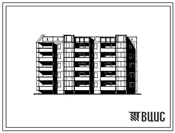 Типовой проект 97-0389с.13.89 Блок-секция 5-этажная 25-квартирная поворотная на 90 левая 1-1-2-3-3 (для строительства в г. Ангарске)