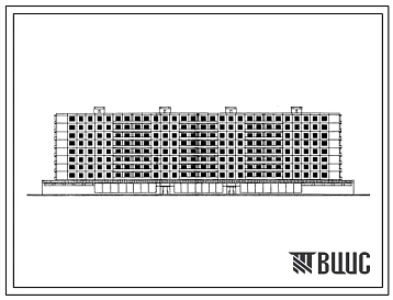 Фасады Типовой проект 1КГ-480-48  Четырехсекционный девятиэтажный крупнопанельный жилой дом на 128 квартир со встроенным магазином.