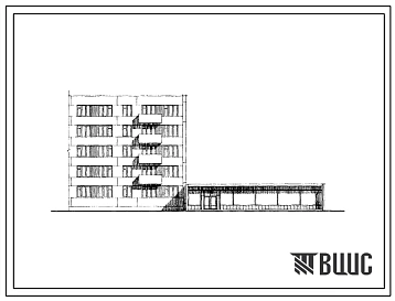 Типовой проект 271-32-13С Встроенно-пристроенные предприятия общественного обслуживания при жилых домах. Блок 1. Пристраиваемая часть (в конструкциях 467АС). Для строительства в 1, 2 и 3 строительно-климатических зонах, в районах с сейсмичностью 7 и 8 бал