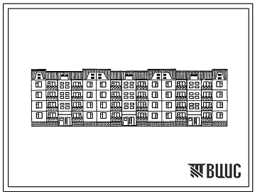 Типовой проект 111-210-57.13.90 Четырехэтажный секционный 32-квартирный жилой дом с квартирами 1-2-3-4 (для строительства в Белорусской ССР)